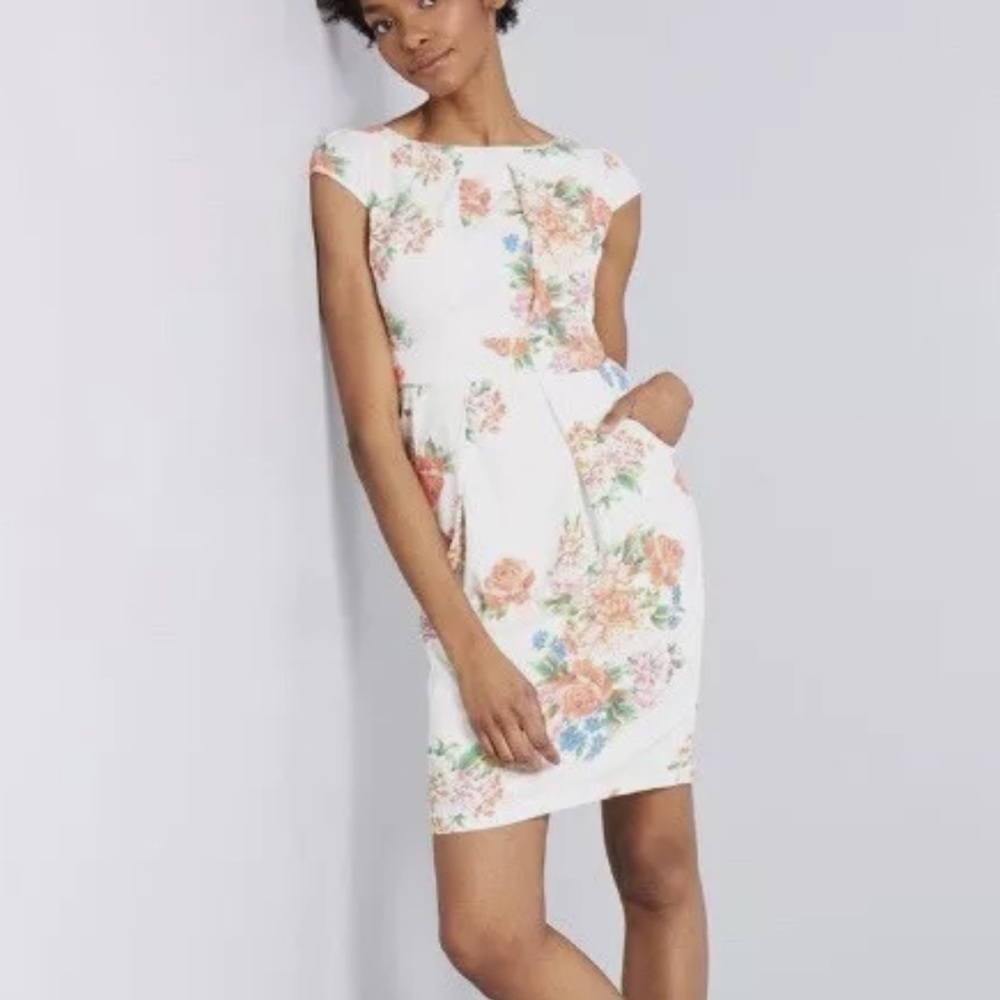ModCloth Elegant Reflections Floral Sheath Dress Size Small